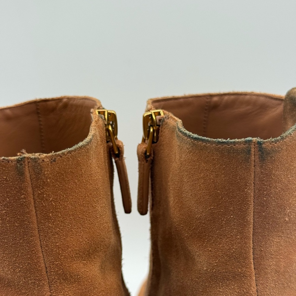 Tory Burch Marsden Tan Suede Booties | Classic Ankle Boots with Block Heel SZ 10 - Picture 10 of 16